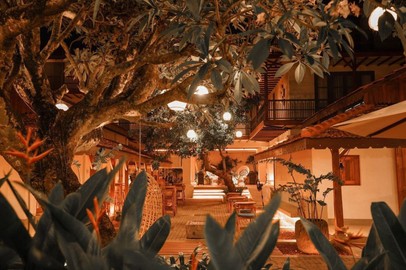 restaurant at night