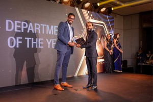 Men receiving award