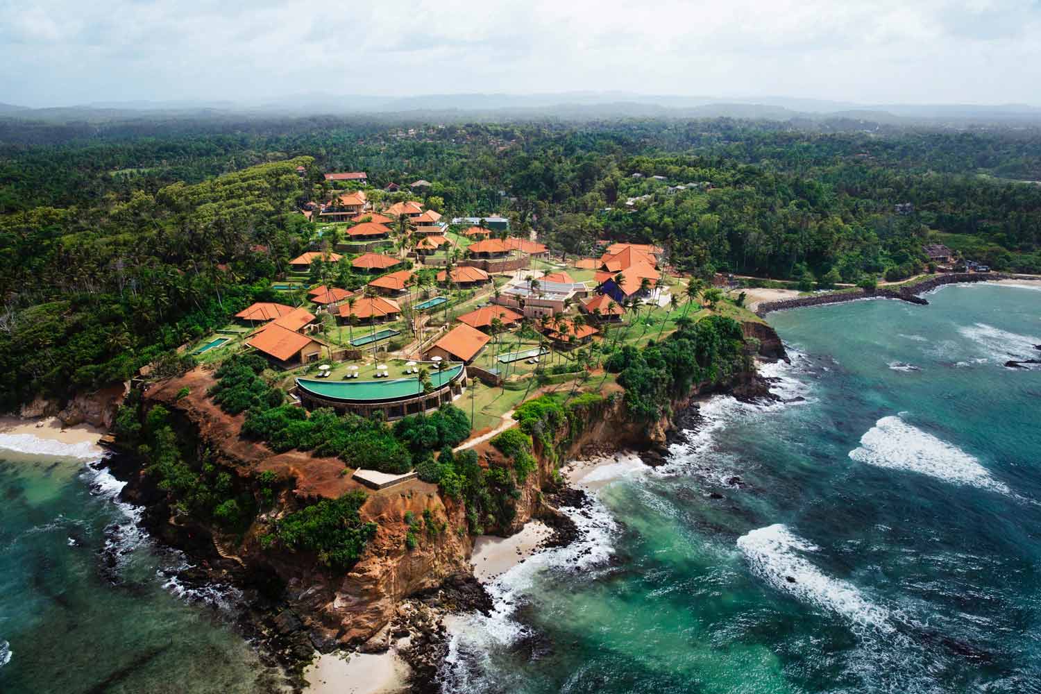 aerial view of cape weligama resort in sri lanka