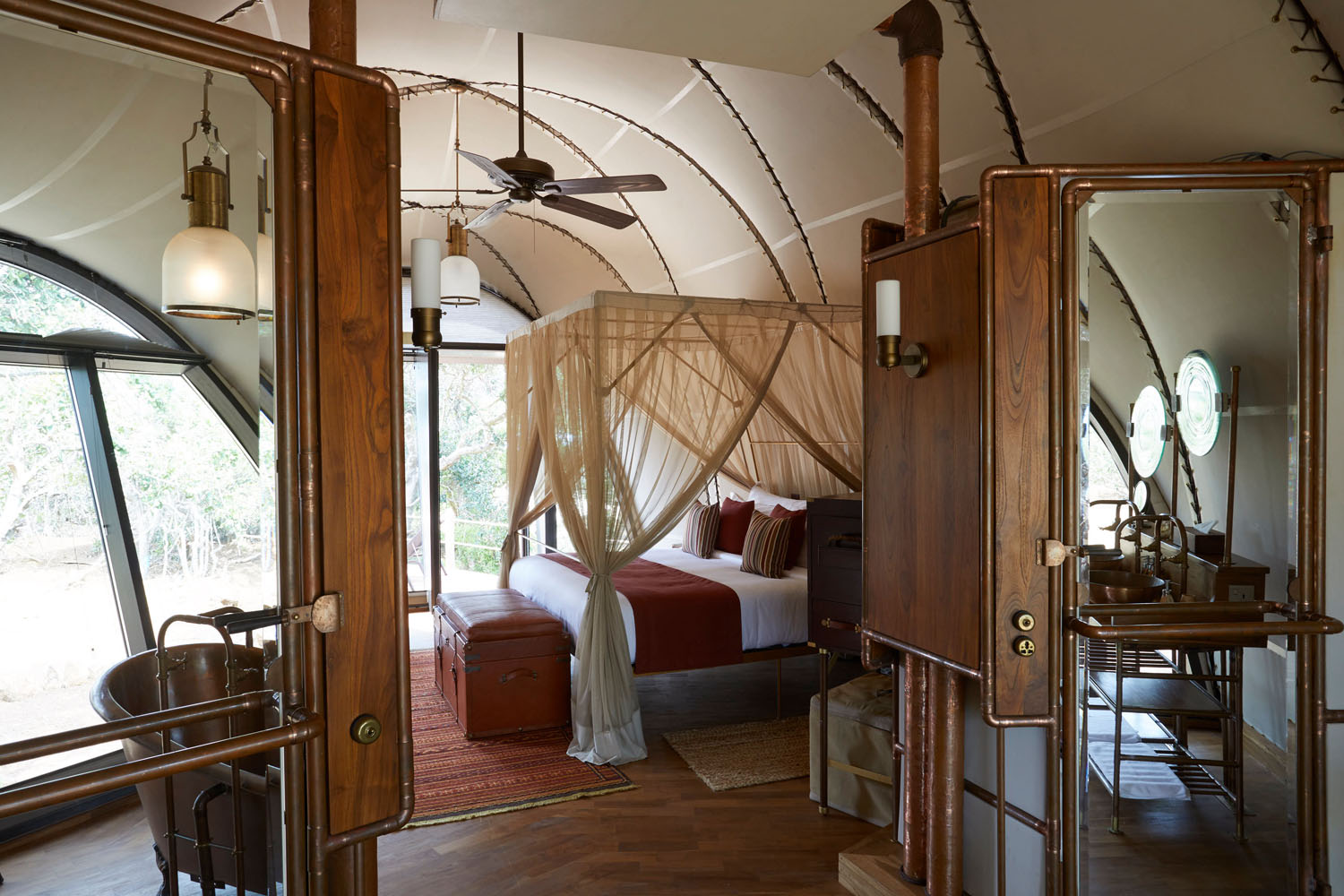 Interior of the tented Cocoon suite in Yala National Park