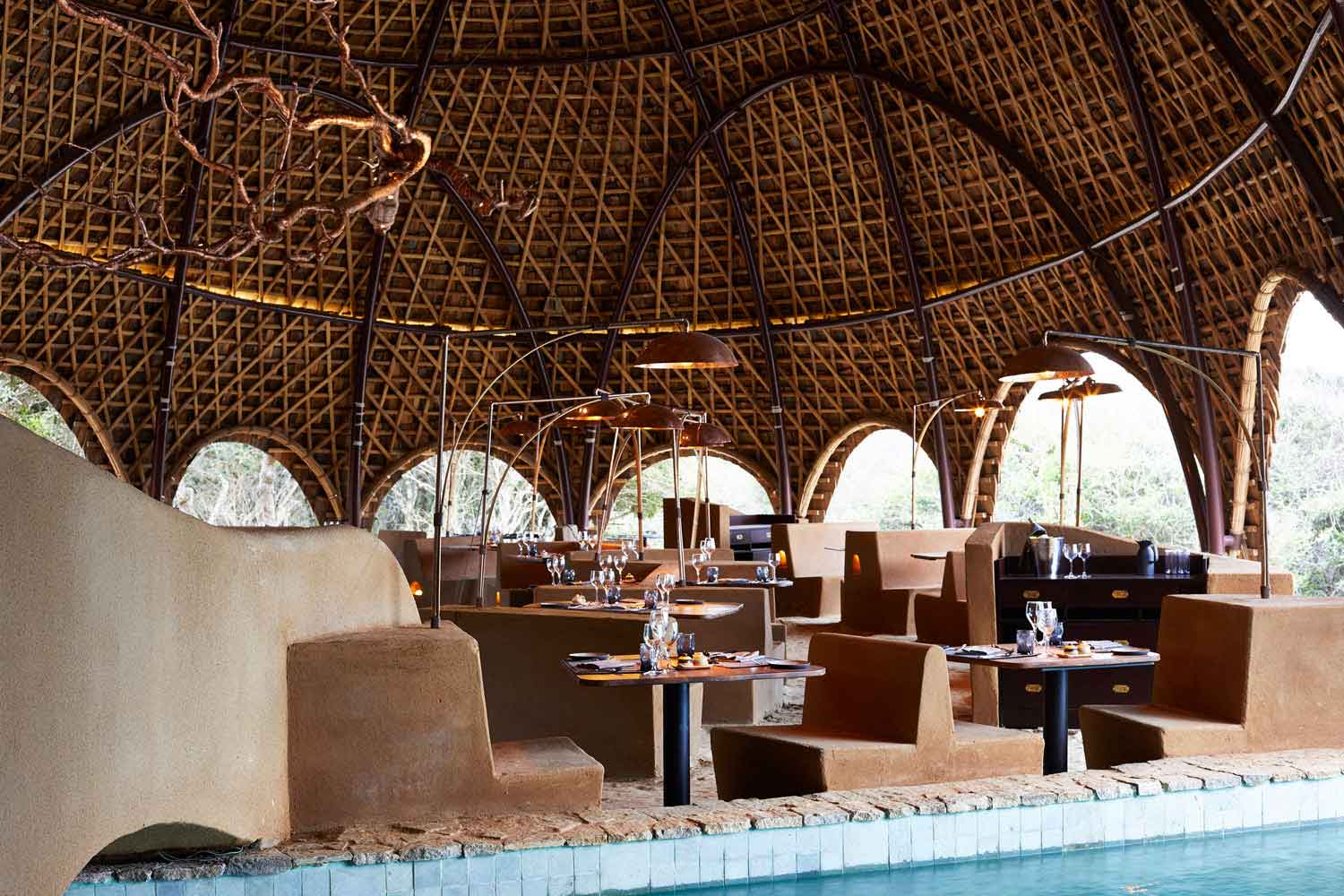 The interior of the Ten Tuskers Bar in Wild Coast Tented Lodge Sri Lanka